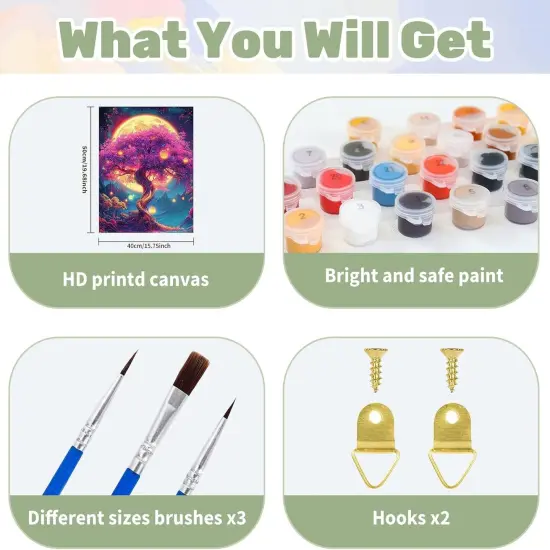 Tree of Life Paint by Numbers Kit - 16x20 Inch {4}