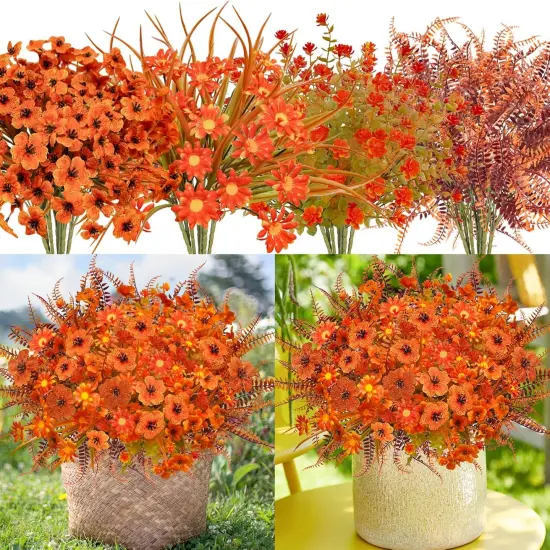 40 Pcs Fake Fall Flowers Artificial Fall Plants {5}