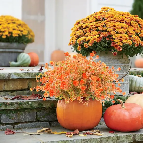 24PCS Artificial Fall Flowers for Outdoors {6}