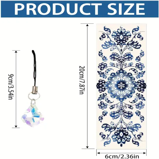 4pcs Diamond Painting Bookmark Set - Blue and White Porcelain Pattern {2}