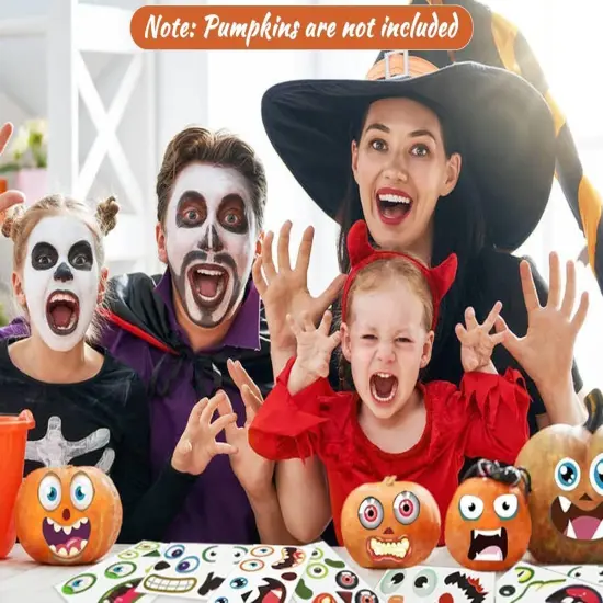 48 Pack Halloween Pumpkin Stickers Decorating Craft {2}