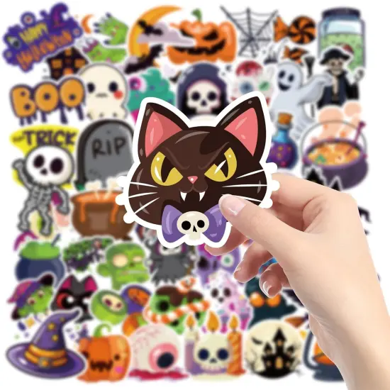 100 PCS Pumpkin Bat Spider Stickers - Halloween Stickers {3}