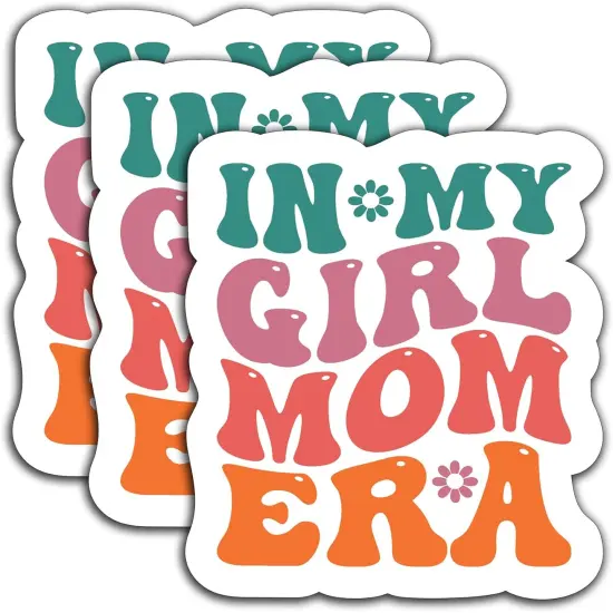 (3Pcs) in My Girl Mom Era Sticker Girl Mom Sticker Girl Mom Decals Mom Stickers, Waterproof Vinyl Decals for Water Bottle, Book, Tumbler, Cup, Laptop, Gifts for Mom Mama Mother's Day, Size 3" x 2.6" {1}