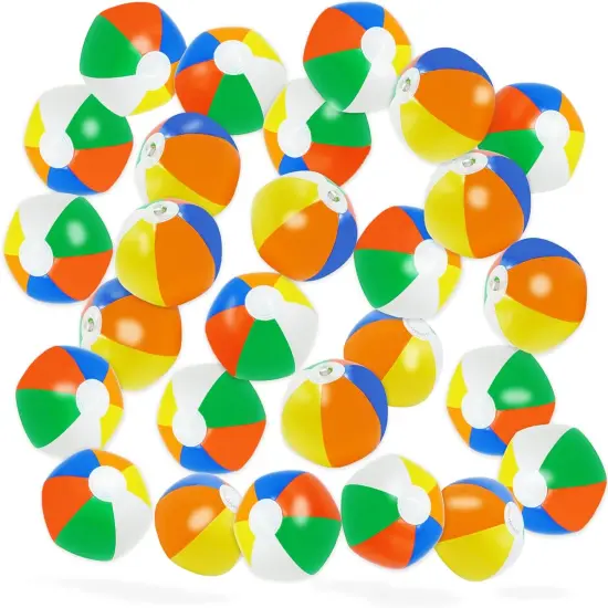 4E's Novelty 100 Pack Mini Beach Balls &ndash; 4"" Inflatable Beach Balls Pool Party Favors for Kids {1}