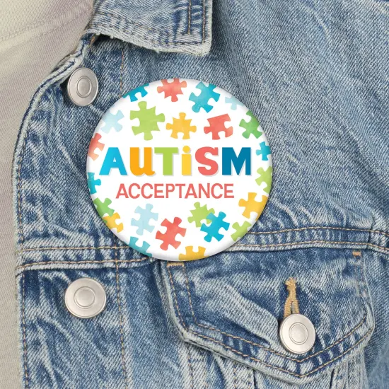 Big Dot of Happiness Autism Acceptance Buttons - Awareness Badge - 3-inch Pinback Buttons - Set of 8 {4}