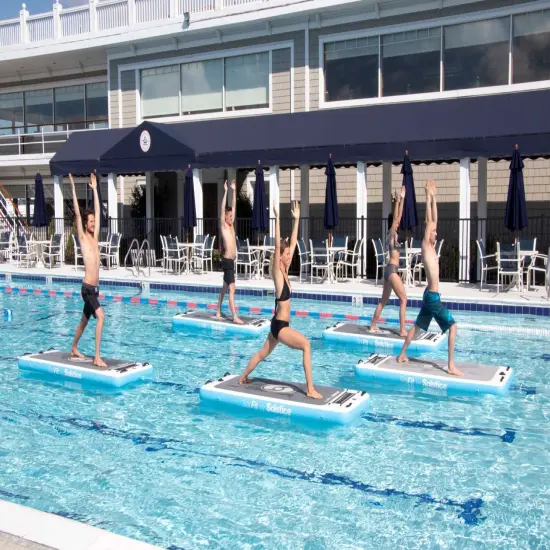 Swimline Inflatable Sol-Fit Aquatic Yoga Board Fitness Mat - 94" White {6}