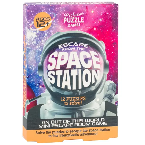 Professor Puzzle: Escape From The Space Station - An Out Of This World Mini Escape Room Game, 12 Picture-Maze-Solution Puzzles, Ages 12+, 1+ Players {1}