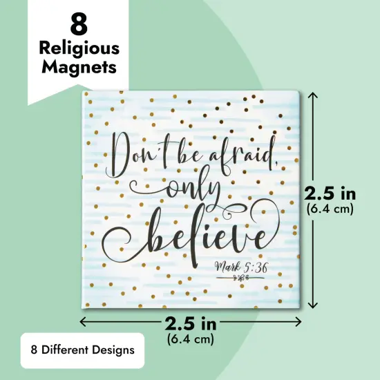 8 Pack Inspirational Bible Verse Magnets for Fridge, Christian Office Decor, Religious Scripture Gifts (2.5 Inch) Multicolor {4}