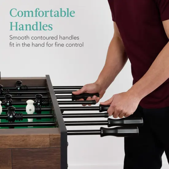 Best Choice Products Full Size 54in Regulation Foosball Table for Home, Game Room w/ 2 Balls, 2 Cup Holders Walnut {6}