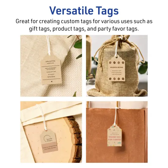 2" x 1-1/4" Rectangle Scalloped Edge, Kraft Brown Printable Tags {3}