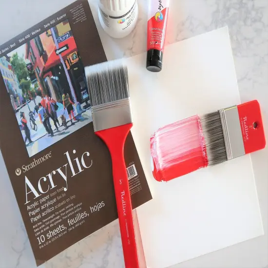 Princeton Series 6700 Redline Synthetic Brush-Short Handle Flat 3" {3}