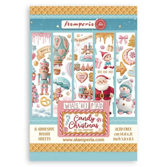 Stamperia A5 Washi Pad 8/Pkg-Candy Christmas {1}