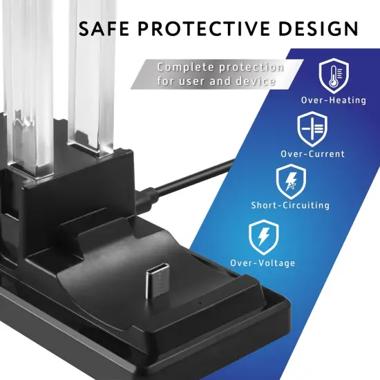 Controller Charger Dock for Nintendo Switch & OLED Model Joy Con and Pro Controller, 6-in-1 Charging Station LED Dock Accessories {6}