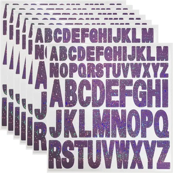 2 Inch+1 Inch Purple Alphabet Sticker {1}