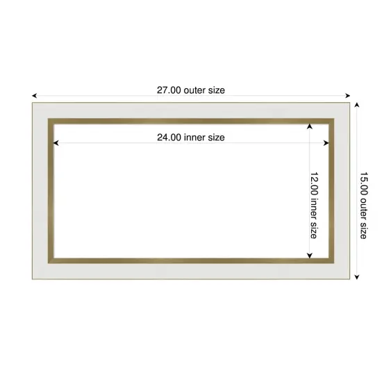 Eva Narrow Framed Dry Erase Magnetic Board White Gold {4}
