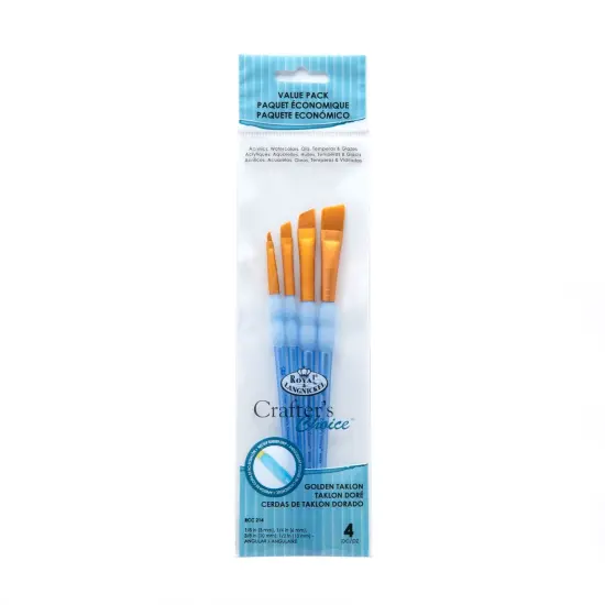 RCC 214 | Crafter's Choice&trade; 4pc Golden Taklon Angular Brush Set {1}
