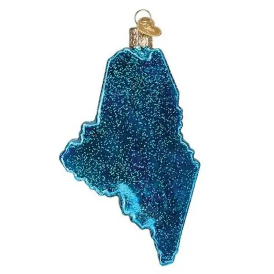 Old World Christmas 4.75 In State Of Maine Christmas Tree Ornament , Maritime History Lighthouses Blue {2}