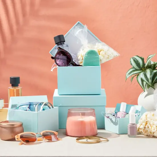 Stockroom Plus Set of 4 Sizes Square Nesting Gift Boxes with Lids for Presents, Stacking Decorative Goodie Box for Holidays, Wedding, Birthday, and Party Favors (Teal) {2}