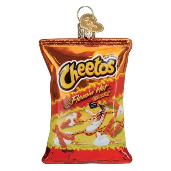 Old World Christmas 3.25 In Flamin' Hot Cheetos Christmas Tree Ornament , Ornament Crunchy Snack Orange {1}
