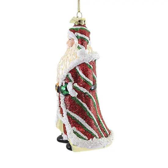 Noble Gems 6.5 Inch Striped Santa Ornament Tree Ornament , Cluas Christmas Multicolored {3}