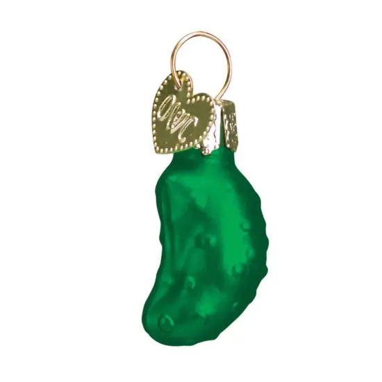 Old World Christmas 1.5 Inch Miniature Gurken Christmas Tree Ornament , Pickle Hide Extra Gift Green {1}