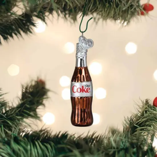 Old World Christmas 3.0 Inch Mini Diet Coke Bottle Tree Ornament , Gumdrops Collection Soda Brown {3}