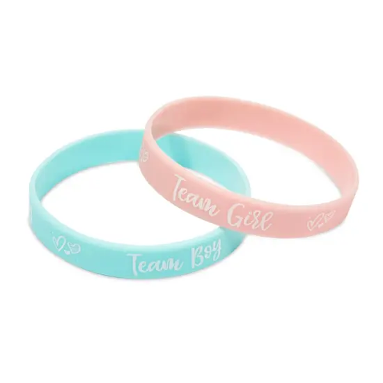 Gender Reveal Party Favor Bracelets, Beaded Necklaces, Team Boy or Girl (72 Pieces) Pink {7}