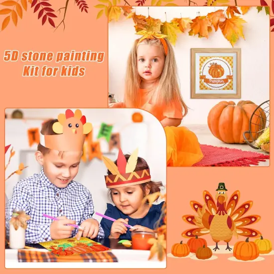 9 Pcs Fall Thanksgiving Day 5D Diamond Painting Kits {5}