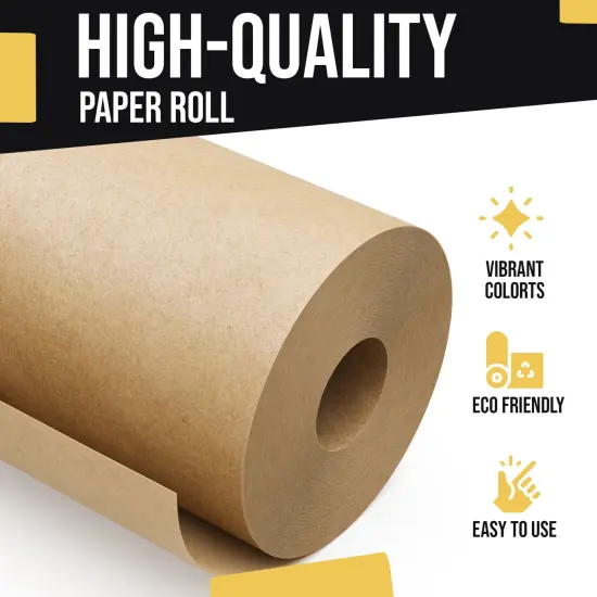 Kraft Paper Roll 17.75" X 1320" (110' Ft) Colored Paper Roll - Packing Paper Roll - Craft Supplies - Kraft Wrapping Paper Perfect as Shipping Paper Craft Paper Roll by Crown Display Brown {5}