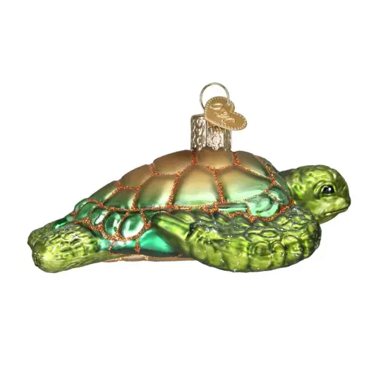 Old World Christmas 1.75 In Green Sea Turtle Tree Ornament , Ornament Ocean Tortoise {1}
