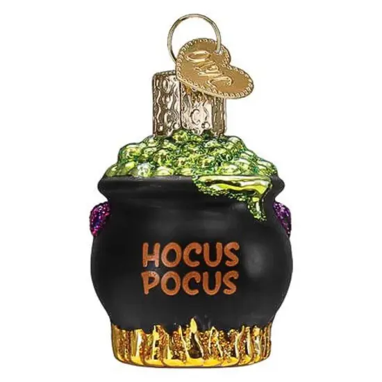 Old World Christmas 2.0 Inch Mini Halloween Cauldron Halloween Tree Ornament , Love Potion Magic Black {1}