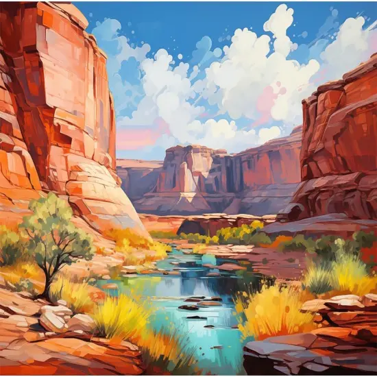 Paint by Numbers for Adults Beginner, Grand Canyon Acrylic Easy Suitable for Home Wall Decoration Flameless 16x20 Inch {1}