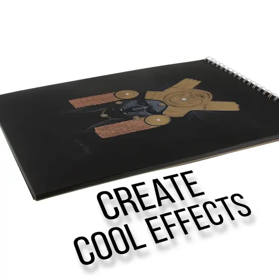 9x12" Premium Heavy-Weight Black Paper Sketchbook, 64lb (140gsm), 2 Pack, 30 Sheets, Spiral Bound, Black Paper Notebook for Colored Pencil, Markers, Oil Pastels, Chalk, Charcoal {4}