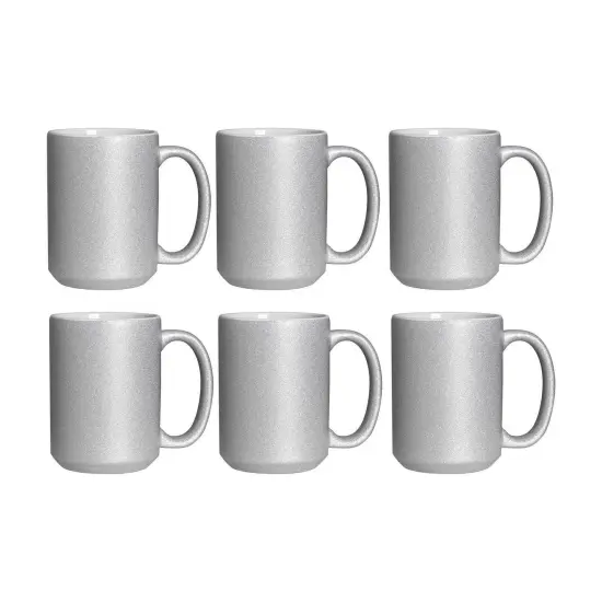 Craft Express 6 Pack 15oz Silver Glitter Sublimation Mugs {1}