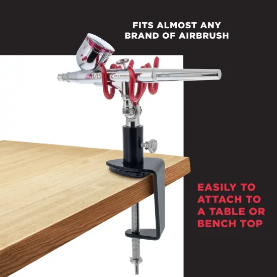 Clamp-On 2-Airbrush Holder Stand - Table/Bench Mount - Airbrush Accessories and Supplies for Garage or Workspace {5}