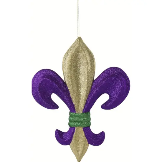 10" Fleur De Lis Mardi Gras Ornament {1}