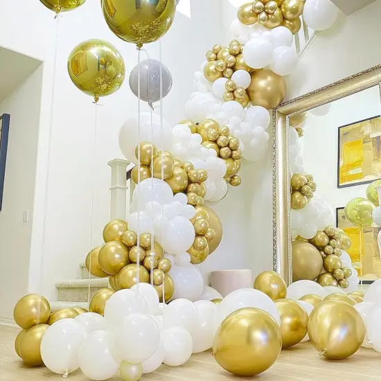 Metallic Gold Balloons 50 pcs 12 Inch Chrome Gold Balloons {3}