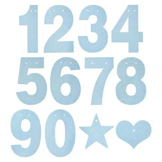 126 Pack Blue Glitter Letters, Custom Banner Kit with Letters A-Z, Numbers 0-9, Hearts, Stars, and 3 Strings {5}