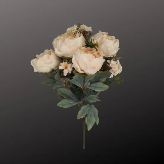 23" Artificial Beige Peony Bush &ndash; 10 Bloom Silk Flower Stems-85323-BEIGE {3}