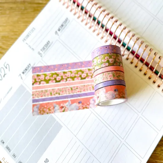 Easter Bunnies Grass Spring Washi Tape Set April 2025 - W129 {2}