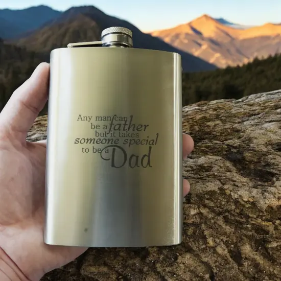 8oz Any Man Can Be a Father Stainless Steel Flask {5}