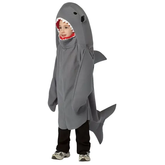Shark Child Costume Grey Body Tunic with Mouth Opening for Fun Dress Up {1}
