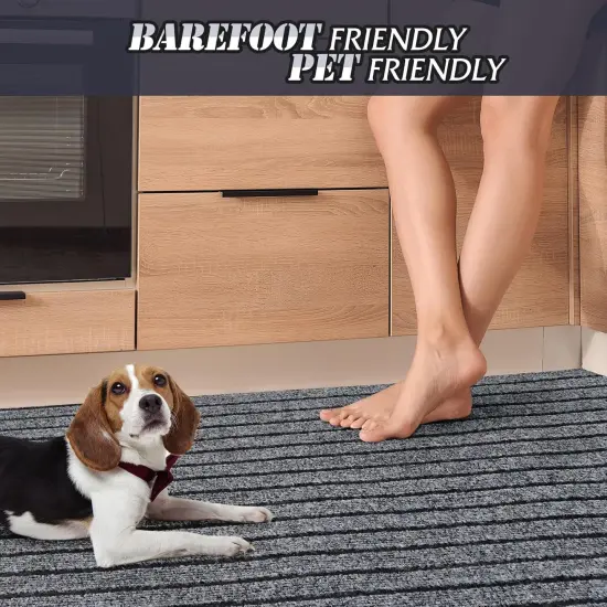 Runner Rug 2ft x 6ft Outdoor Indoor Runner Rugs with Rubber Backing Washable Rug Runner Carpet for Hallway Entryway Kitchen Bathroom Laundry Room Balcony Garage Patio {4}