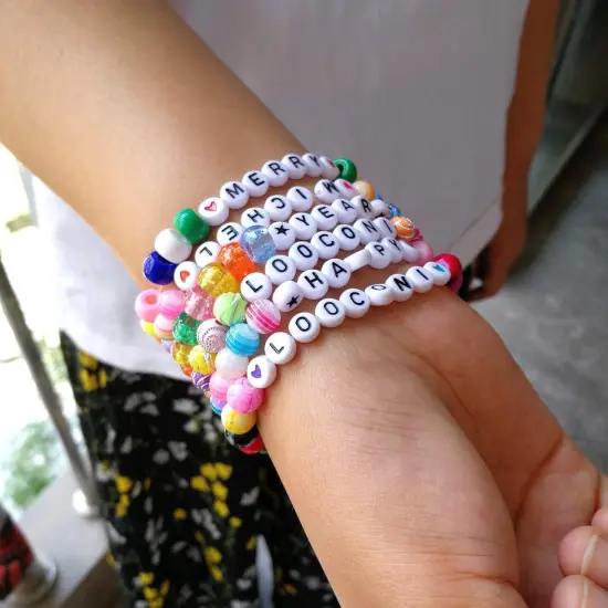 1600pcs Letter Beads,Heart Beads,Number Beads,Start Beads and Smiley Beads,4x7mm White Acrylic Beads 31 Styles for Jewelry Making Bracelets Necklaces Key Chains {2}