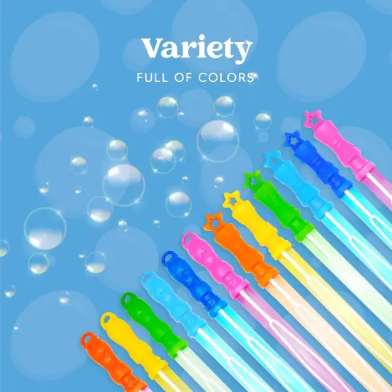 24 Pack 14&rsquo;&rsquo; Bubble Wands Assortment, 6 Colors Giant Bubble Wands Party Favors Kids Summer Toys Outdoor Play Toys Games Christmas Birthday Party {4}
