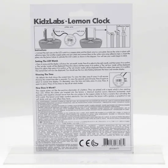 4M: KidzLabs: Lemon Clock - DIY & Experience Battery-Free Renewable Energy, Power A Digital Clock, STEM Learning Craft Activity Kit, Kids Age 5+ {6}