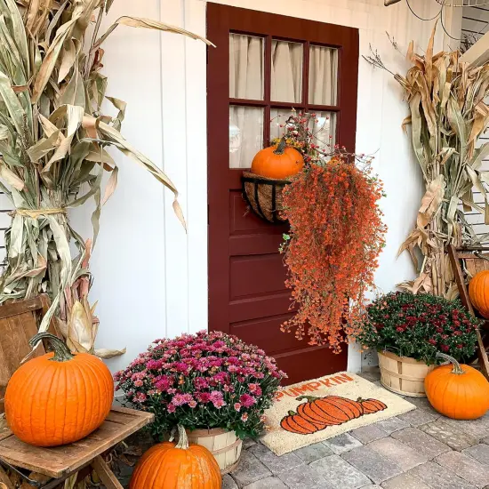 4 Pcs Artificial Hanging Plants Fall Decor Faux Hanging Plants Artificial Plants UV Resistant {2}