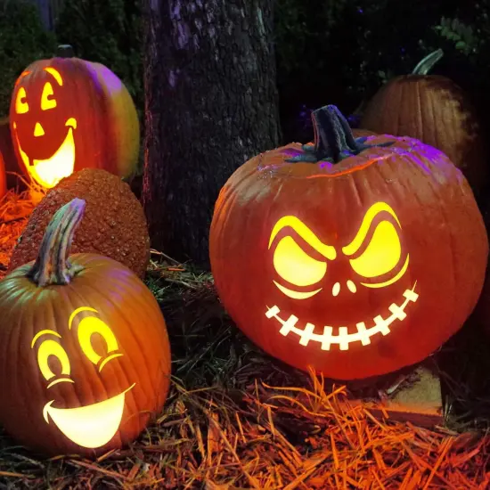Halloween Pumpkin Face Stencils for Painting on Wood ReusableLetter & Number Stencils(16 Pumpkin Face) {4}