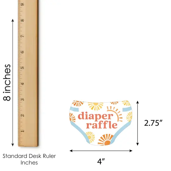 Big Dot of Happiness Retro Sunshine Diaper Raffle Baby Shower Game Ticket Inserts, Boy Boho-Themed Here Comes The Son Party Activities - Set of 24 {4}