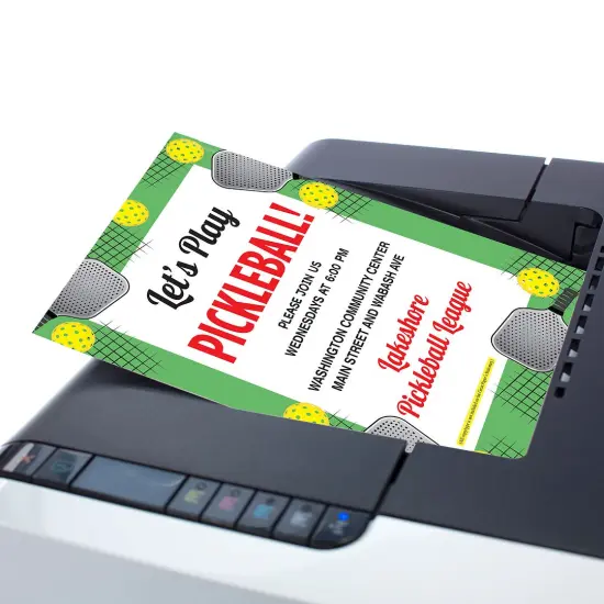Great Papers! Pickleball Party Letterhead, for Invitations, Announcements and Personal Messages, Printer Friendly 8.5&rdquo;x11&rdquo;, 50 Pack {5}